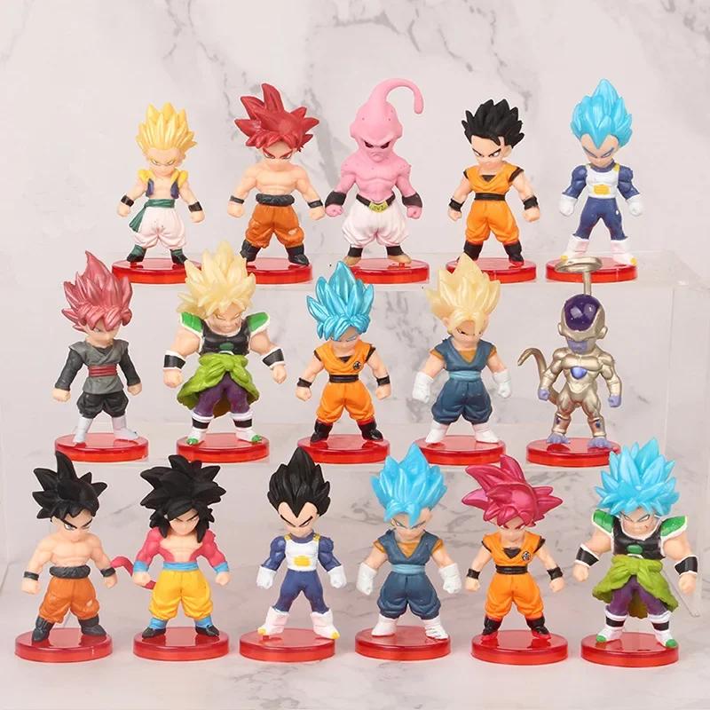 8/16/21Pcs Dragon Ball Z Set Super Son Goku Vegeta Broly Buu Action Figure Anime Figurines Ultra Instinct Model Gifts Toys