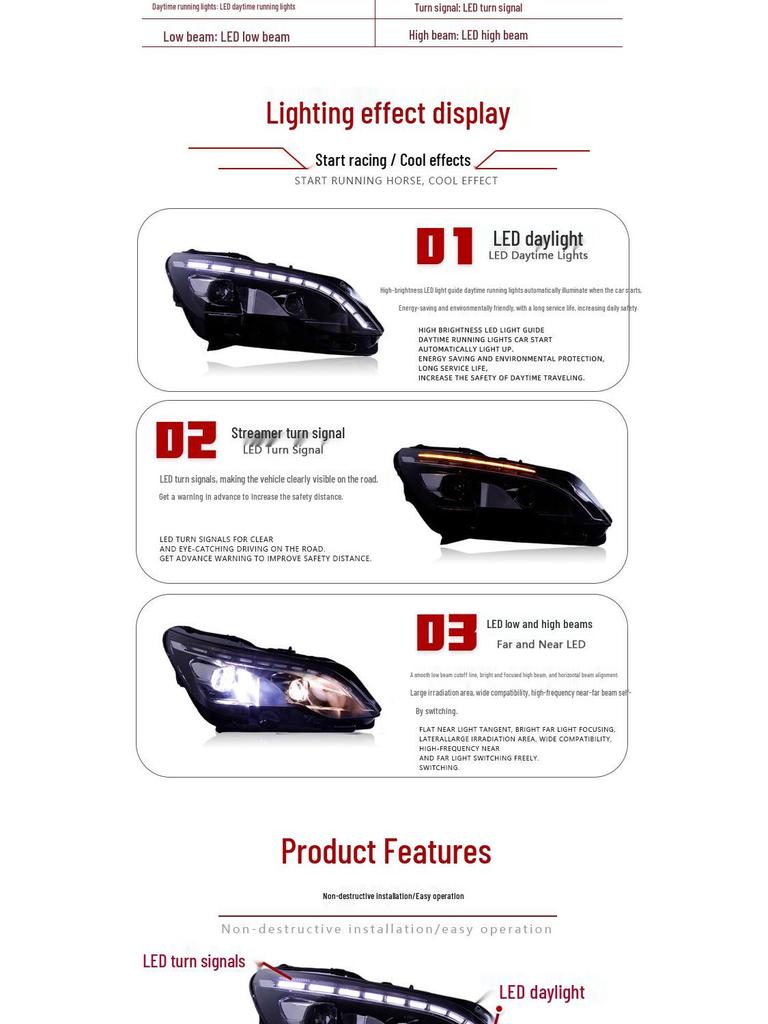 LED Headlight Assembly: Flowing Turn Signals & Daytime Running Lights for 2016-2019 Peugeot 4008/5008