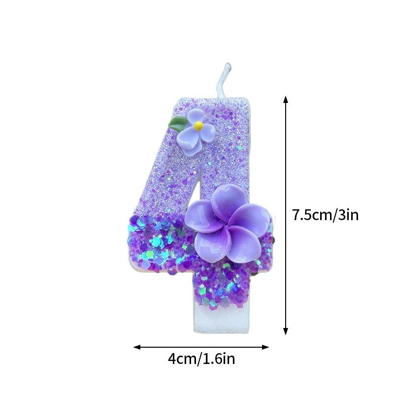 Fairy Birthday Number Candles Purple Pink Digital Candle 0-9 Number Cake Topper Girls Birthday Party Cake Decoration Supplies
