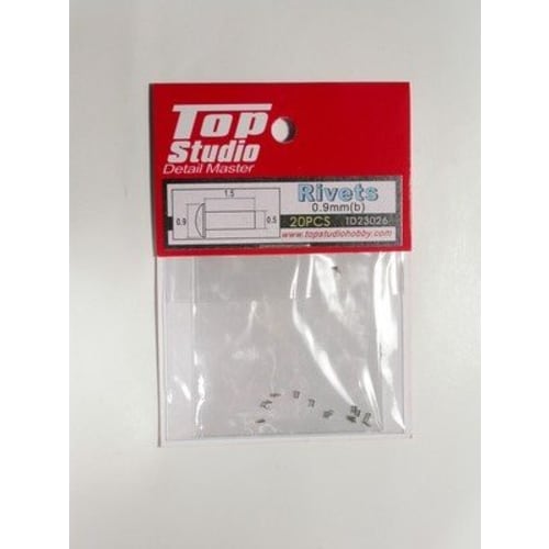Top Studio Moto GP Rivets, 0.9mm, Pack of 20, for 1/12 Scale Motorcycle Model Kits, TD23026