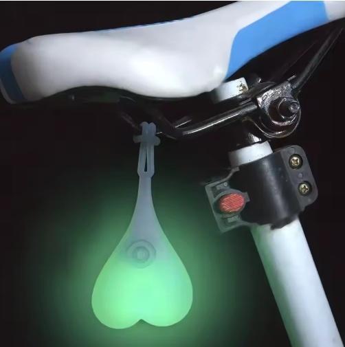 Riding Cycling Waterproof LED Lamp 4 Color Heart Ball Safety Warning Light Creative Silicone Bike Rear Taillight