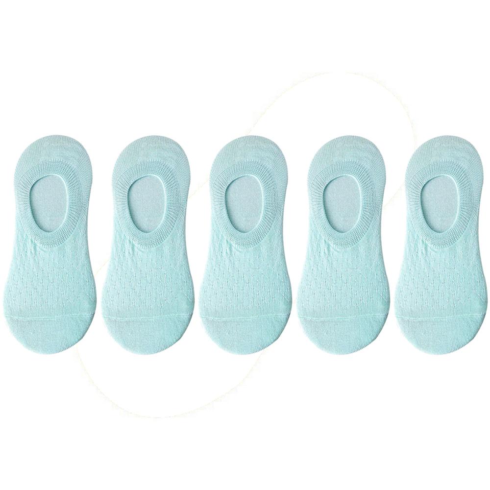 10 Pieces 5 Pairs Women Sock Slippers Set Solid Color Invisible Boat Socks Breathable Non-slip Silicone No Show Short Ankle Sock
