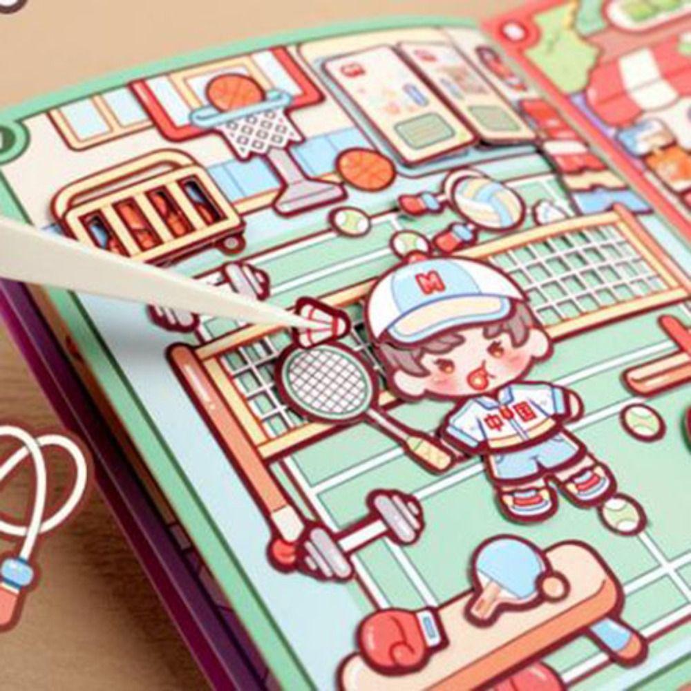 Activity Books Telado Busy Book Sticker Book DIY Scene Material Sticker Children