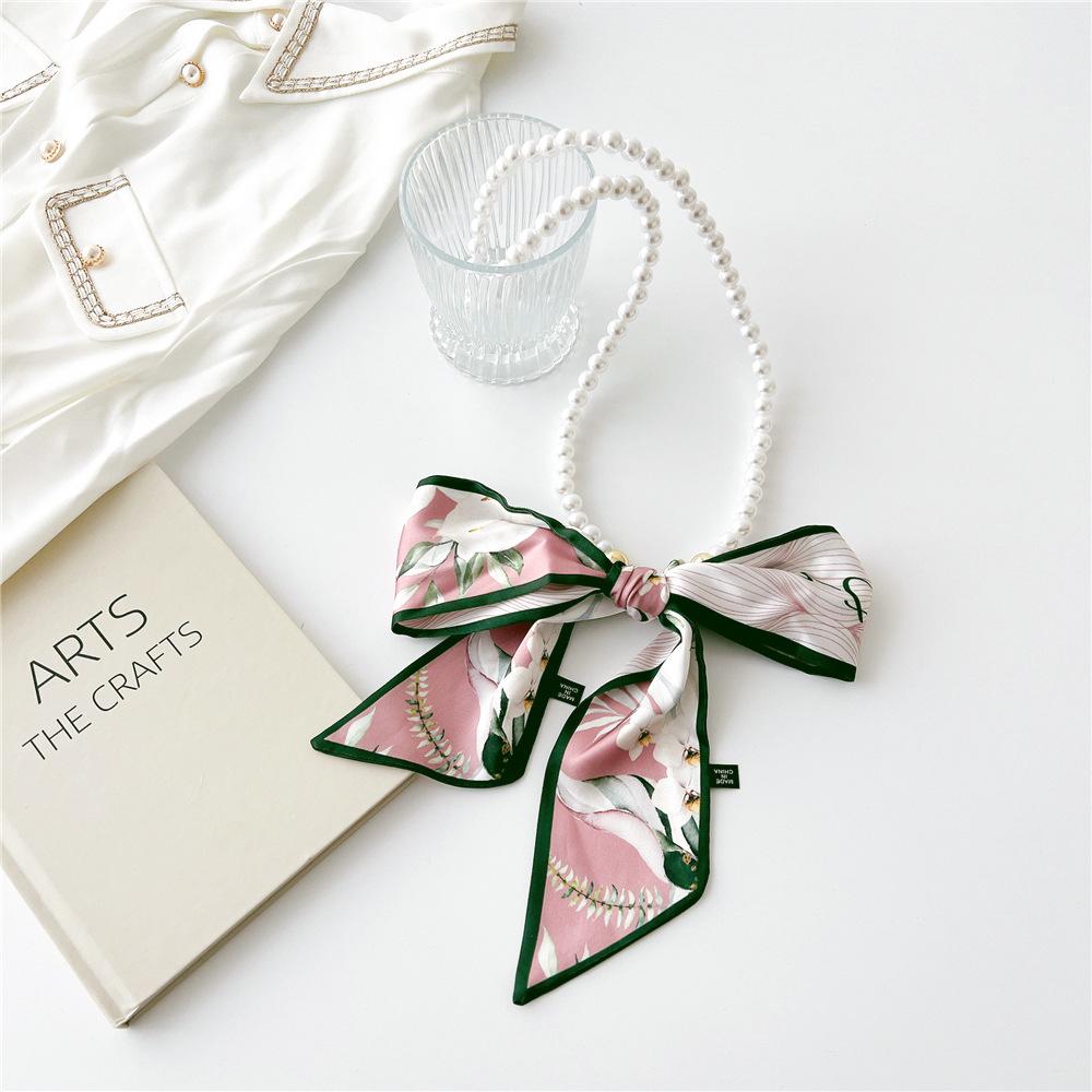 Decorative Simple Texture Silk Scarf Women'S New Style Spring And Autumn Summer Fashion Versatile Headscarf Work Scarf