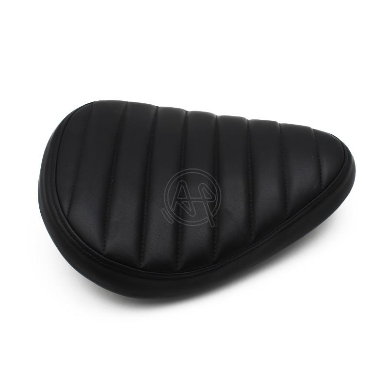 Motorcycle Retro Black Leather Solo Seat for Harley Custom Chopper Bobber Leather Saddle Seat