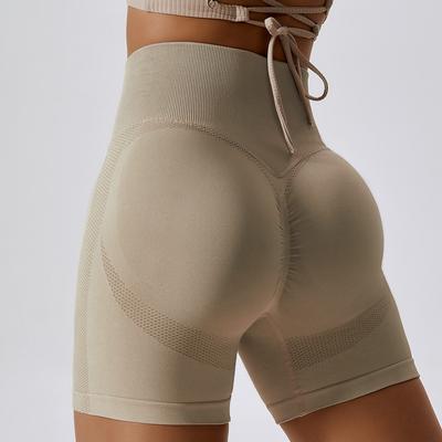 Seamless Yoga Shorts With Peach Lifting Hips, High Waist, Quick Drying Fitness Shorts, Tight Fitting Running Sports Shorts For Women