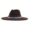 New Elastic Webbing Point Drill Men and Women Couple Hat Woolen Top Hat M Big Brim Jazz Hat