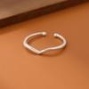 Fashion V-shaped 925 Sterling Silver Simple Exquisite Geometric Opening Rings  R313