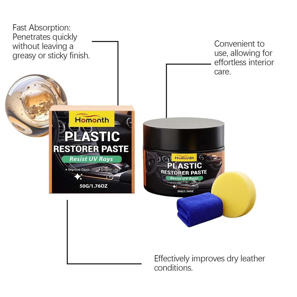 Multi-use Car Interior Cleaner, Plastic Renew Restore Liquid, Leather Repair Tool for Daily Scratch Removal