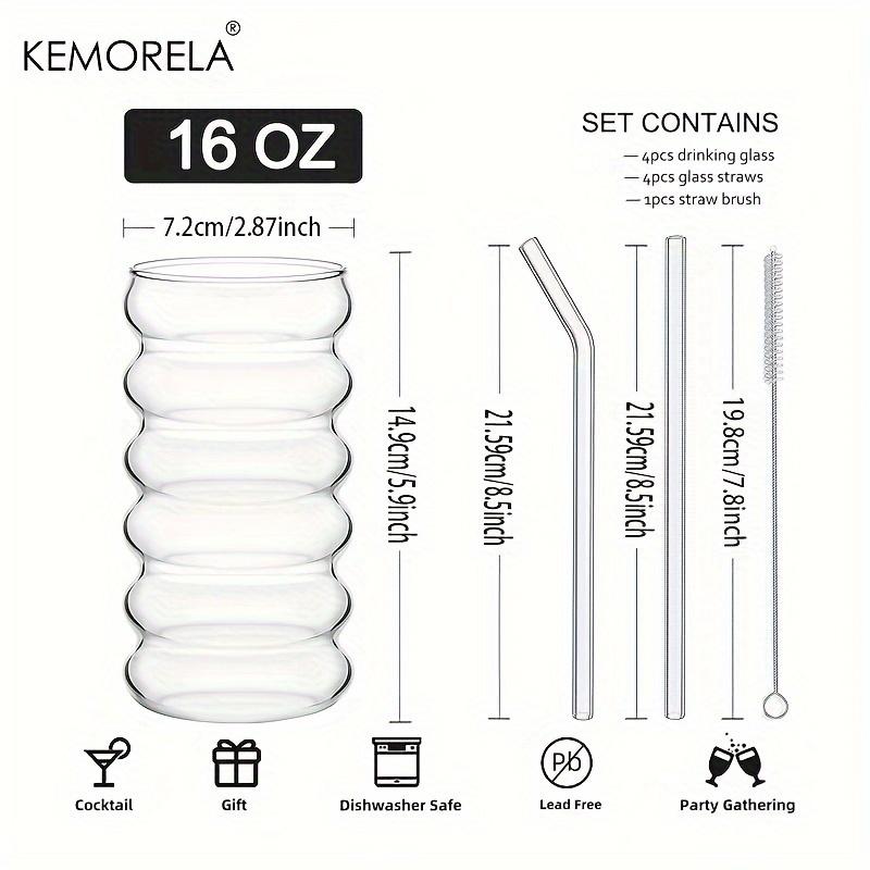 500ML 1/2/4 BUC Pahar Băutură Formă Val Cu Paie Pahare Vintage Pahare Ondulate pentru Vin Șampanie Cocktail