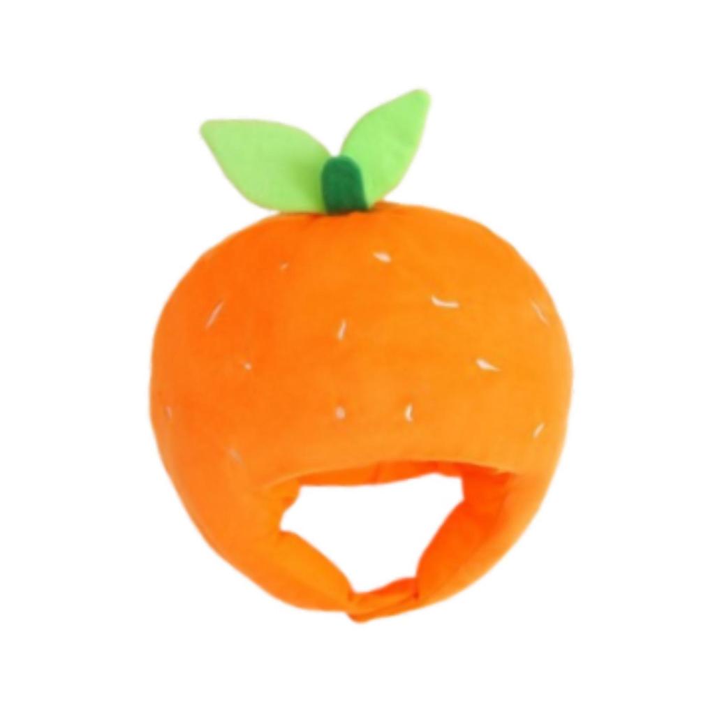 Plüsch-Orange Hut Lustige Warme Dekoration Orange Frucht Hut Kopfschmuck für Bühnenauftritt Abschlussfeier Karneval Halloween Maskenball