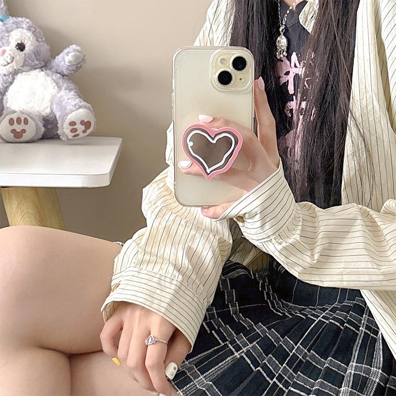 Color Love Mirror, Mobile Phone Case, Airbag Bracket, Simple Makeup Mirror, Niche Portable Portable Watch Drama Support