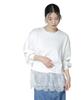 Nano Universe Peplum Cut Top with Lace Size F Women's Hem, White, 030, 673-5223304