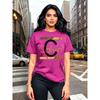 Calvin Brevtryck Dam T-shirt - Guld Grafik Grön Casual Topp