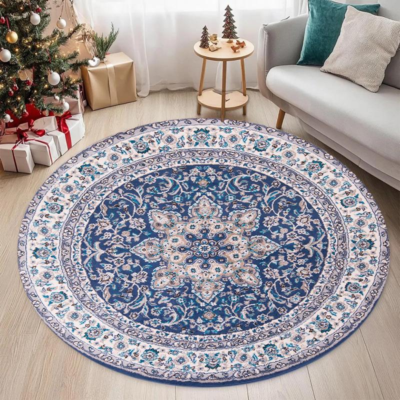 Morocco Round Carpet Lounge Chair Area Rug Soft Non-slip Light Color Living Room Decoration Carpets Washable Cloakroom Floor Mat