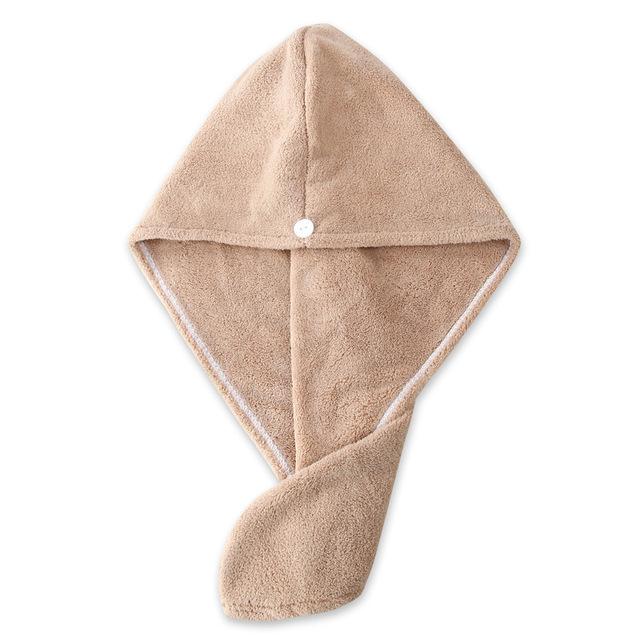 Microfibre Hair TowelHair Drying Towel WrapSuper Absorbent Hair Turban Towel with Bear Button Quick Drying Towel For Women/Kid