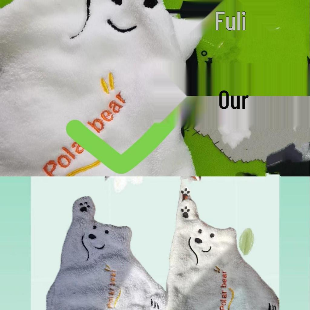 Toalha de Mão Aprimorada em Fleece de Urso Polar - Montada na Parede, Secagem Rápida, Absorvente para Cozinha e Banheiro