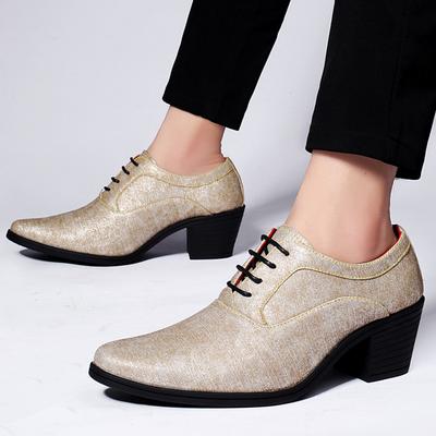 Fashion British New Fashion Men's Pointed White Gold Purple Leather Height Increasing Shoes Moccasins Wedding Prom Homecoming Footwear