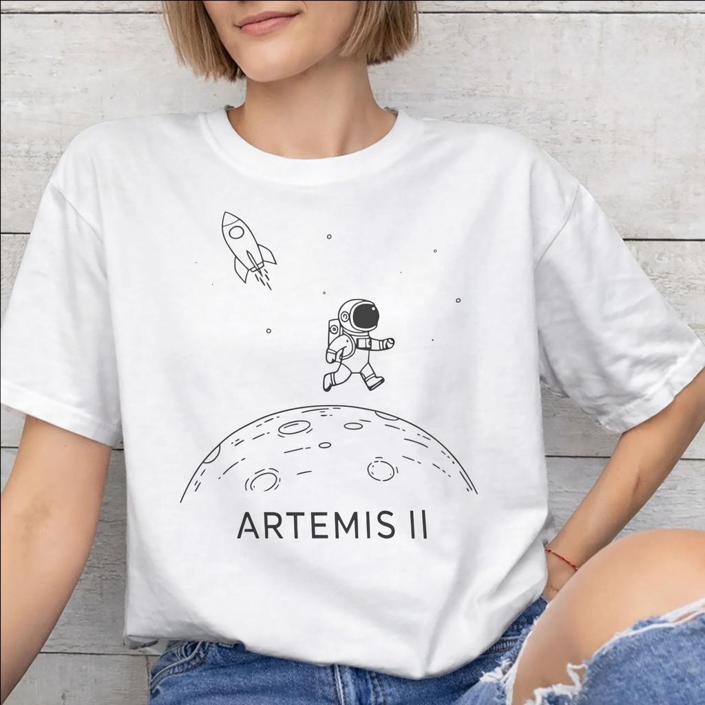 Back To the Moon 2026 Artemis II Tee Shirt for Men Women Graphic Print T Shirts Cotton Clothing