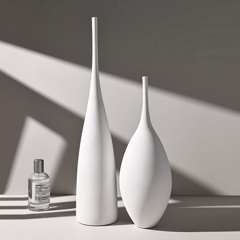 Minimalist Handmade Art Zen Vase Ceramic Decoration Living Room Model Home Decoration Black and White Art Vase Hand Drawing