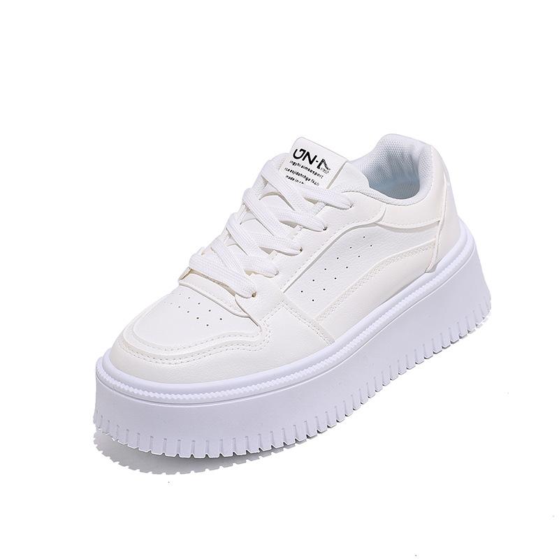 Spring platform women's height increase versatile fashion simple board shoes classic solid color niche casual shoes
