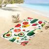 Fresh Fruits and Vegetables Pattern Print Beach Towel Quick-drying for Travel Outdoor Sports Jogging Beach and Swimming
