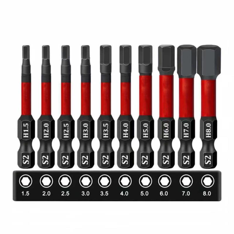 10 Pezzi Punta per Cacciavite Magnetica Forte 50mm Testine per Cacciavite ad Alta Durezza Adatte per Utensili Manuali Elettrici
