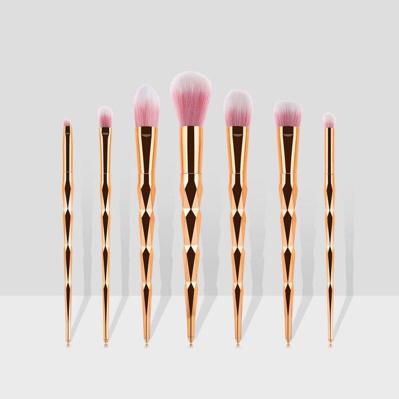 7 Rose Guld Makeup Pensel Sæt Skønhedsværktøj Makeup Værktøj Rouge Øjenskygge Highlighter Nuance