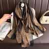 Brand Women Silk Scarf Female Stripe Foulard Femme Pashmina Shawls And Wrap Big Size Scaves Beach Towel Bandana Muslim Hijab