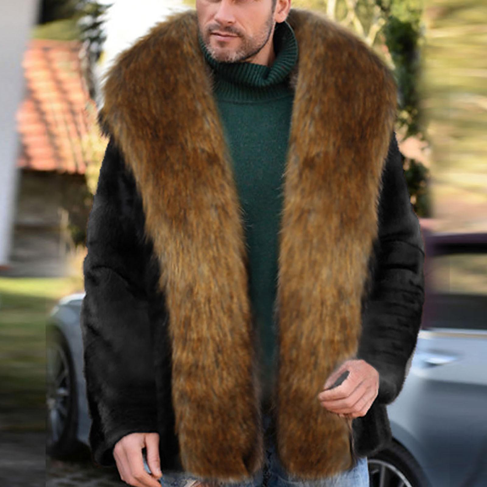 

Мужская искусственная куртка, термокуртка с толстым воротником, мужская термокуртка, кардиган XXL чёрный