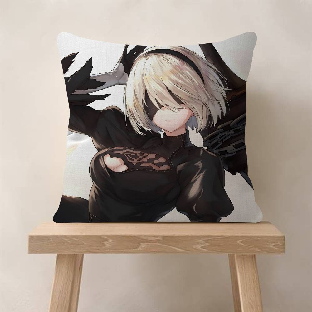 Game Nier Automata Cartoon Pillow Cushion Cover Pillowcase Living Room Sofa Home Decor