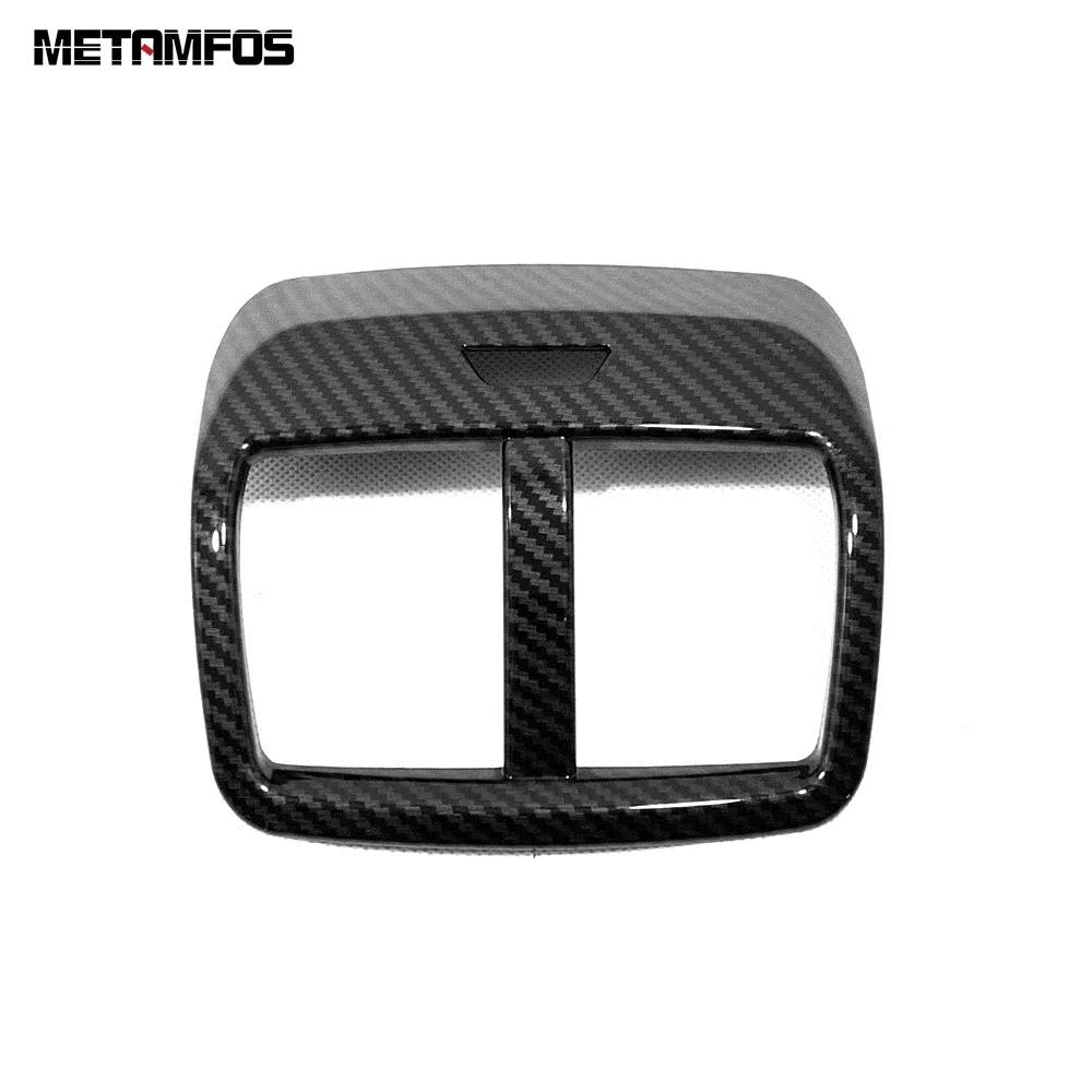 For Ford Focus -  2024 Carbon Fiber Rear Seat Air Condition Vent Outlet Cover Trim Frame Accessories Car Styling Carbon Fiber Style B