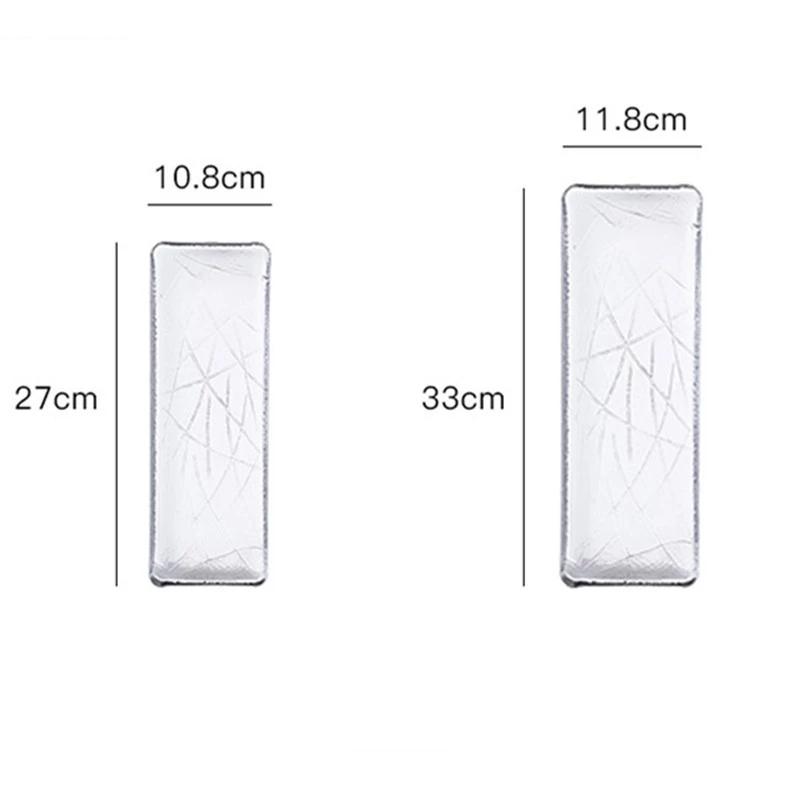 Transparent Glass Plate Japanese Izakaya Sashimi Sushi Afternoon Tea Dessert Cake Kitchen Rectangular Tableware