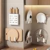 Kitchen Wall Mount Pot Lid And Cutting Board Rack With Steel Material For Space Saving