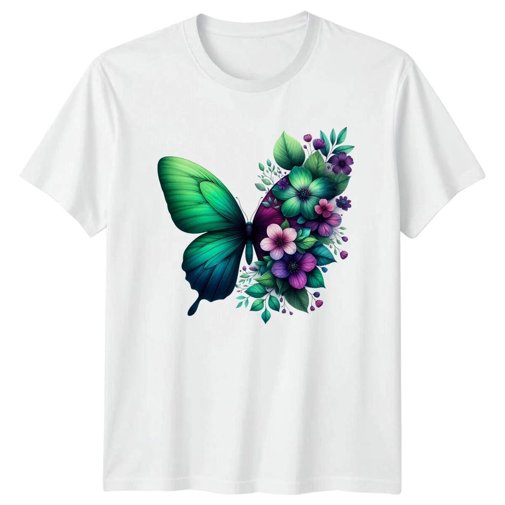 Butterfly Floral Nature Mens T-Shirt Womens Graphic Tee Unisex Apparel