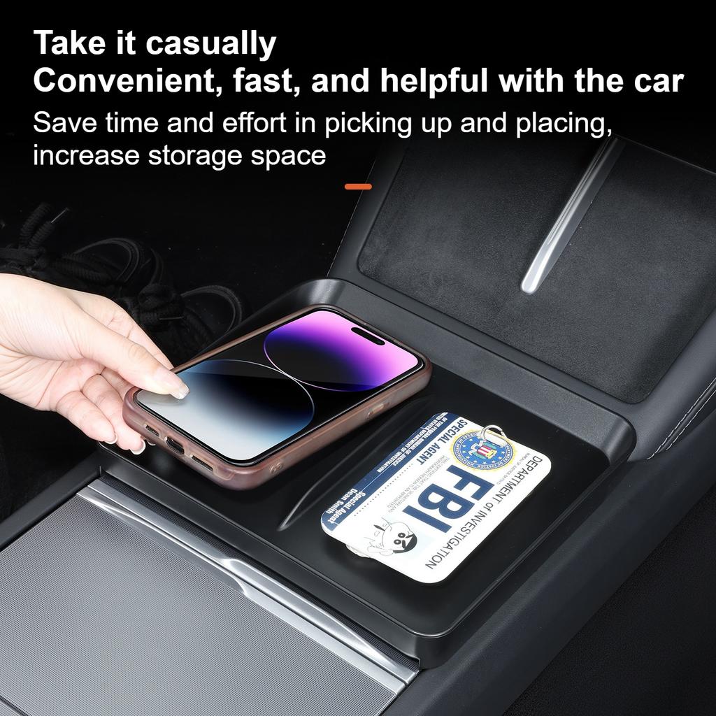 For Tesla Model 3 Highland Model Y Juniper 2025 Central Control Storage Tray Armrest Storage Box Organizer Car Interior Accessor
