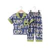 Kinder Cartoon Baumwoll-Pyjama-Set - Kurzarm, lange Hose für Jungen & Mädchen