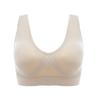 Women's Plus Size Wireless Sports Bra with Breathable Mesh for Yoga and Running