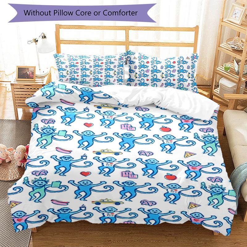 Monkey 3pcs Bedding Set Duvet Cover Closure Includes 1 Duvet Cover & 2 Pillowcases for All Seasons Bedroom Home Dorm Decor