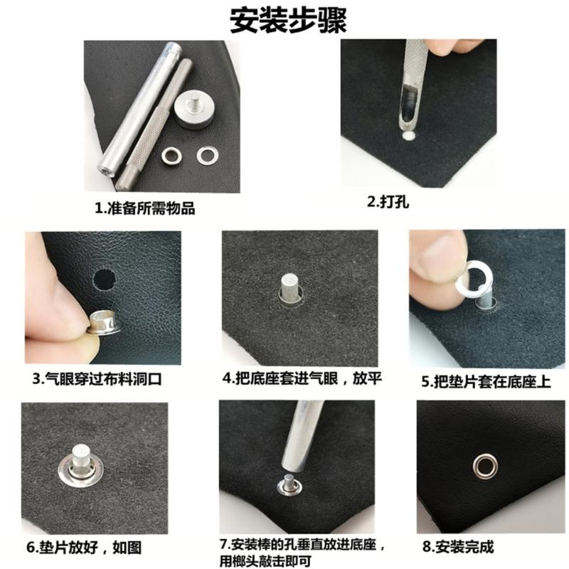 400Pcs 6mm Grommet Kits 4 Colors Grommet Eyelet Set with Install Tool Eyelet Punch Kits for Leather Belt Clothes