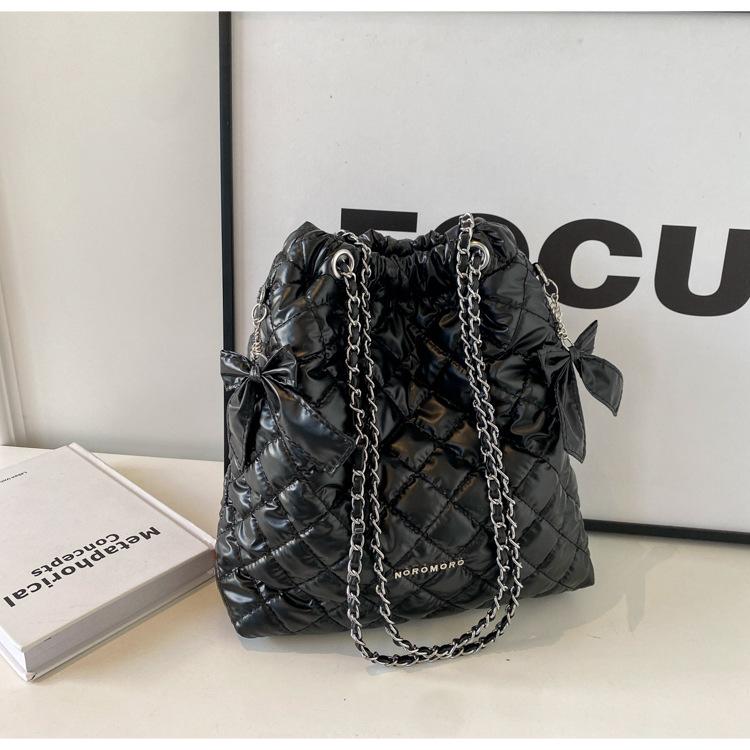 

Body Handbag Cross Solid Color Bucket Retro Highend Fashionable Style Womens чорний