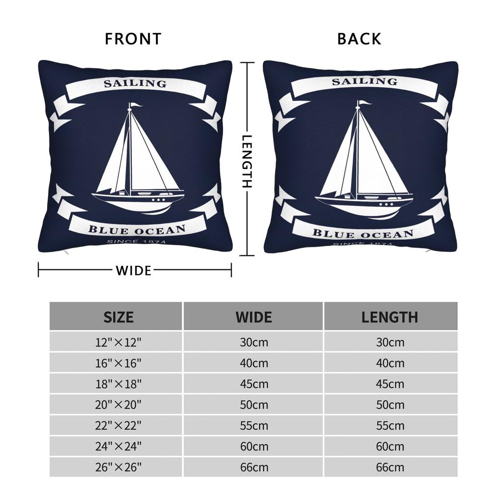 Nordic Dark Blue Nautical Collection Pillow Cover Fashion Pillow Case For Living Room Bed Chair Graphic Pillowcases Gift
