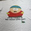 South Park Cartman T-Shirt Tree Hugin Hippie Crap Graphic 1998 White Mens S-5XL