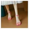 Great To Wear One-word Open-toed Sandals for Women In Summer 2025, New Pink Thick Heel Non-slip Empty Shoes for Women's Sandals