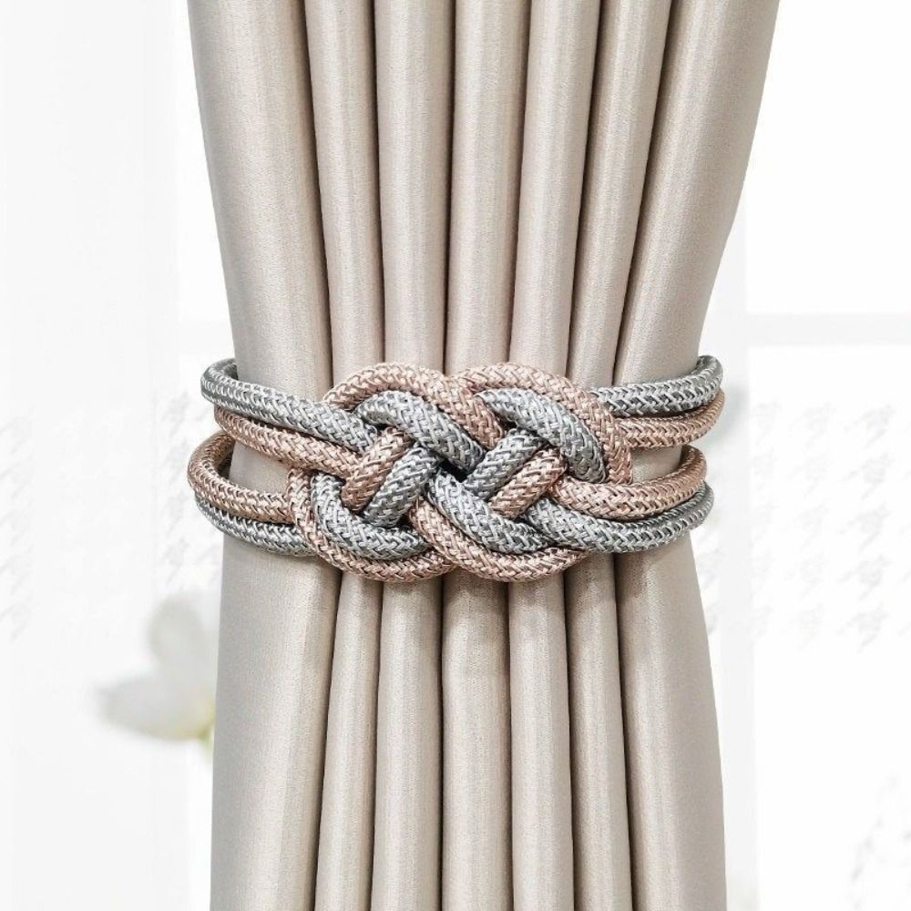 Two-color Braided Curtain Tieback No Installation Chinese Knot Curtain Strap  Curtain Accessories