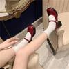 French Retro Mary Jane Shoes Casual Shoes Autumn New Single Shoes Heightened High Heels Round Head Women's Shoes Thick Heels Small Leather Shoes