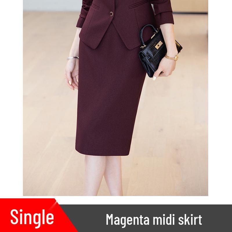 Women's Professional Formal Suit Skirt Set: Elegant Work Apparel for Receptionists