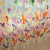 Curtains, 2Pcs 39.4x78.8 Butterfly Patterns Flocking Voile Tulle Window Curtain Sheer for Girl Room - Colorful