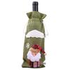 Christmas Wine Bottle Cover - Burlap Gift Bag with Santa & Snowman Design