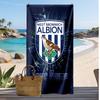 West Bromwich Albion FC Personalized Printed Beach Towel Soccer Logo Support Custom Name Text Absorbent Towel For Sport Travel Special Gift